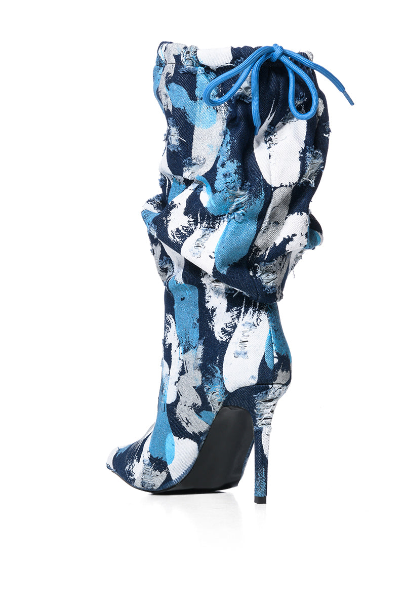 AZALEA WANG JAYCEE MULTI PAINT STROKE DETAIL BOOT