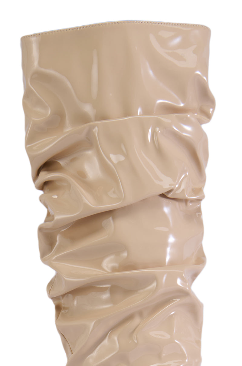 AZALEA WANG MITICA NUDE PATENT SLOUCH BOOT