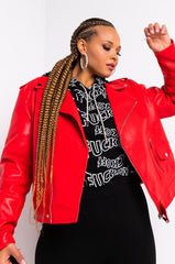 AZALEA WANG PLUS SIZE AUSSY BASIC MOTO JACKET