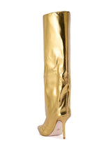 AZALEA WANG REBELITE GOLD STILETTO BOOT