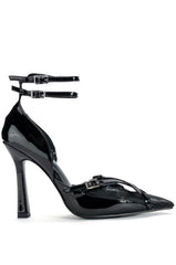 AZALEA WANG SASHA BUCKLE STRAP PUMP IN BLACK