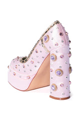 AZALEA WANG CLEA SATIN PUMP IN PINK