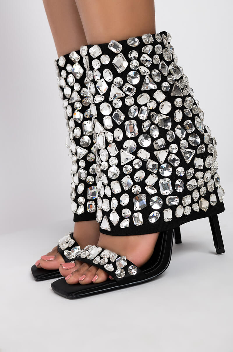 AZALEA WANG STOP THE SHOW STILETTO SANDAL IN BLACK