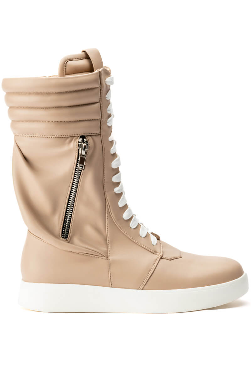 AZALEA WANG TONY MID CALF SNEAKER IN BONE