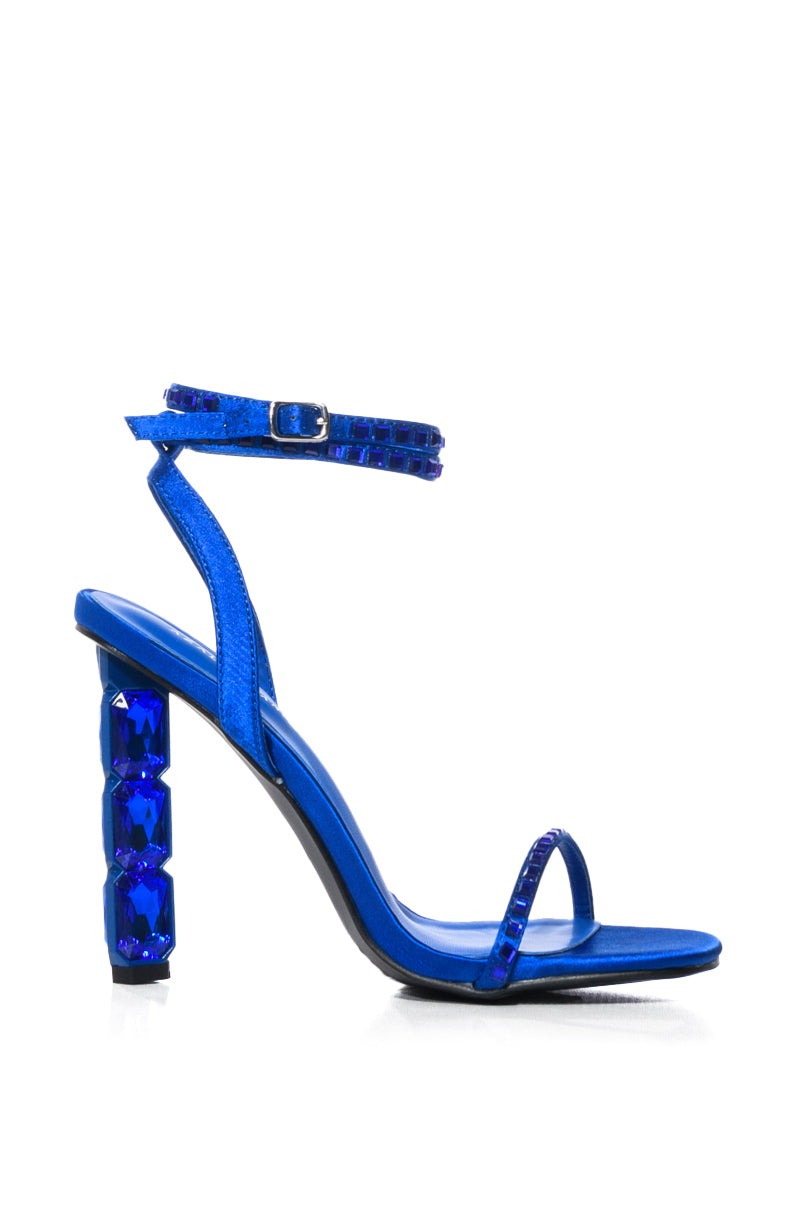 AZALEA WANG VIOLETA BLUE GEM HEEL SANDAL