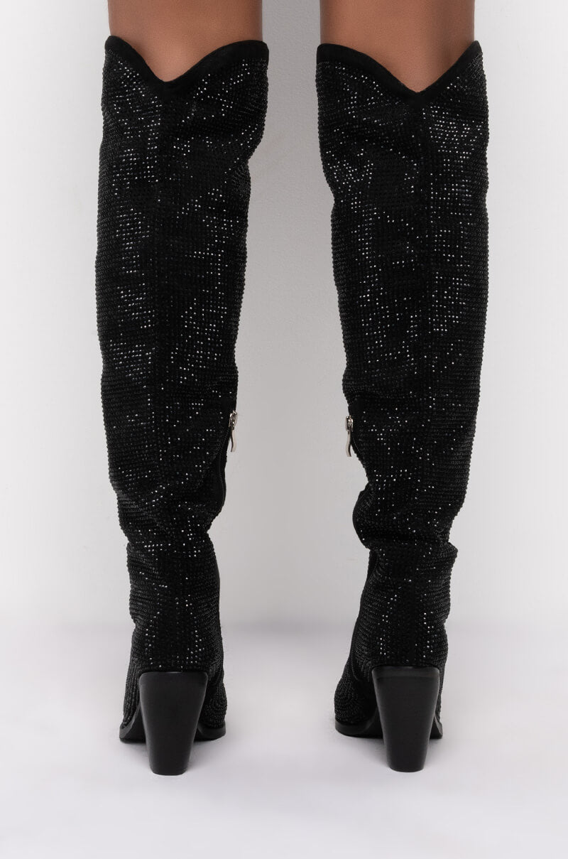 AZALEA WANG WHERE I WANT TO BE CHUNKY BOOT IN BLACK