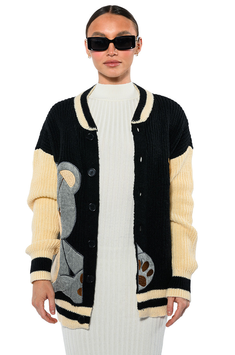 BEARY COZY KNITTED CARDIGAN