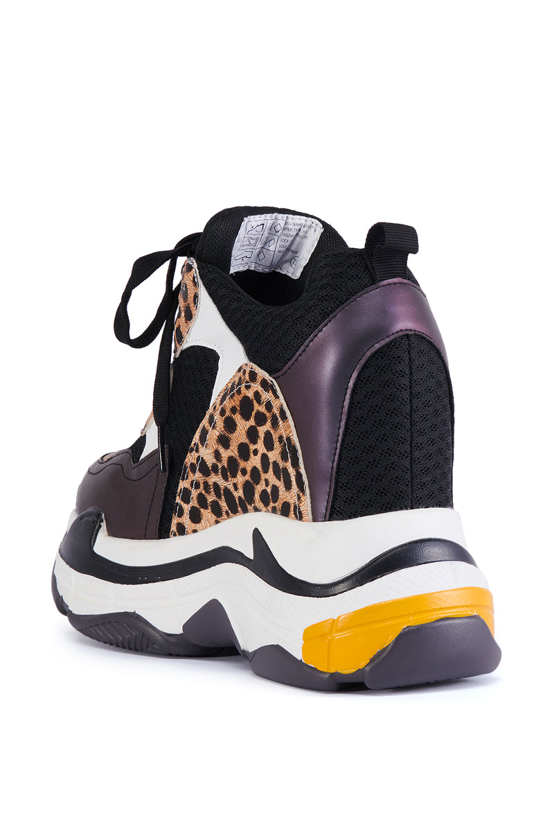 BLUEBERRY LOW COLLAR WEDGE HEEL SNEAKER IN MULTI