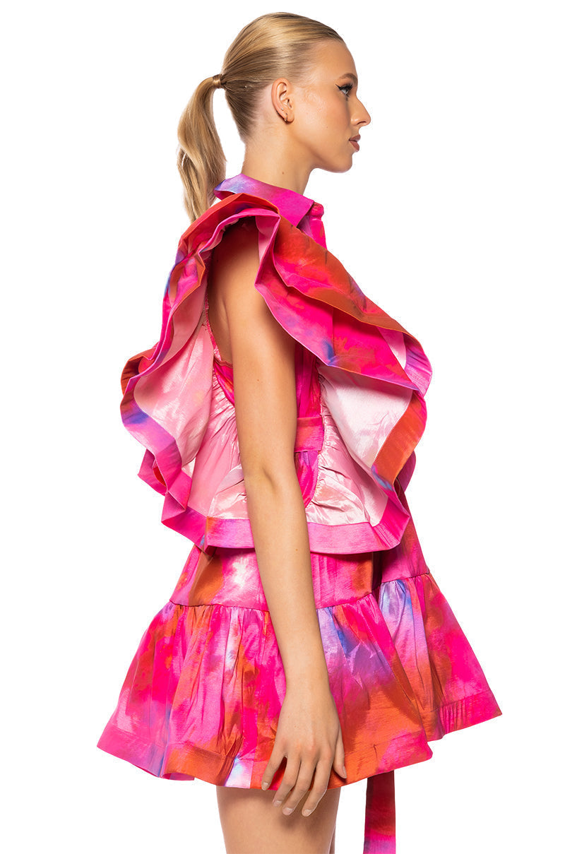 BRING THE SUMMER TIE FRONT MINI DRESS