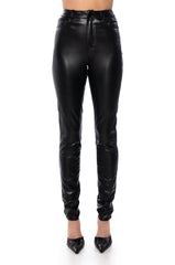 BUTTERY FAUX LEATHER PANTS IN BLACK