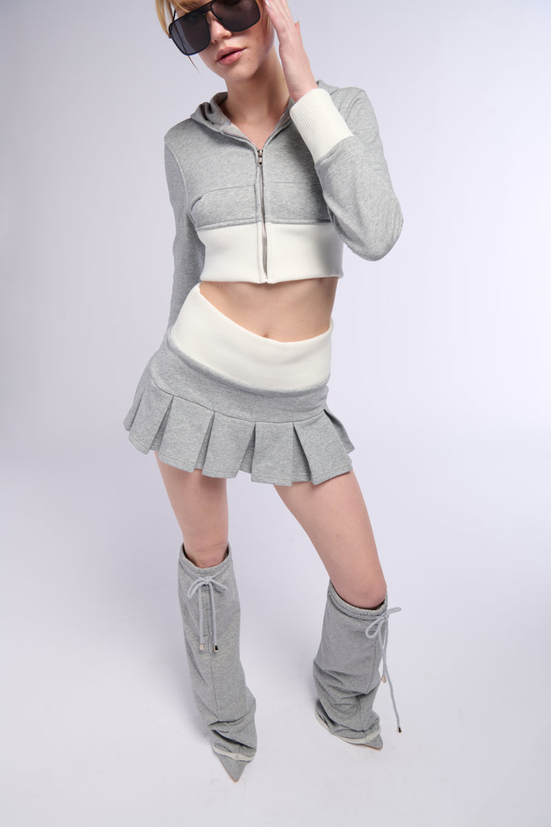 CALL ME MAYBE CROPPED ZIP UP SWEATSHIRT