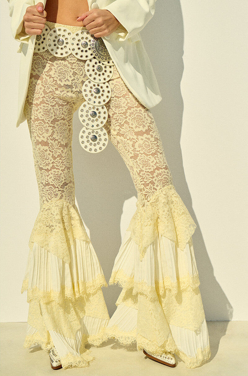 CHELLA LACE RUFFLE PANTS