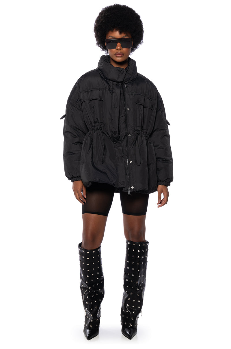 CLASSIC CINCHED WAIST PUFFER JACKET