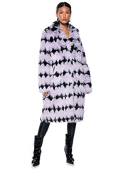 COCO LONG FAUX FUR WITH PATTERN