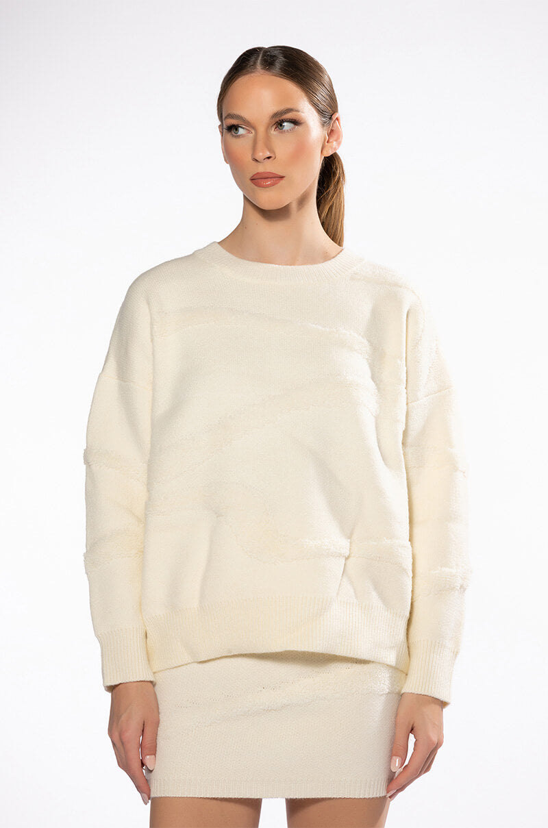 COMIN IN HOT CREW NECK SWEATER