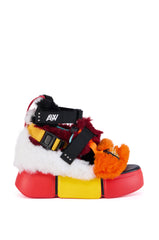CRANBERRY MULTI FUZZY SANDAL