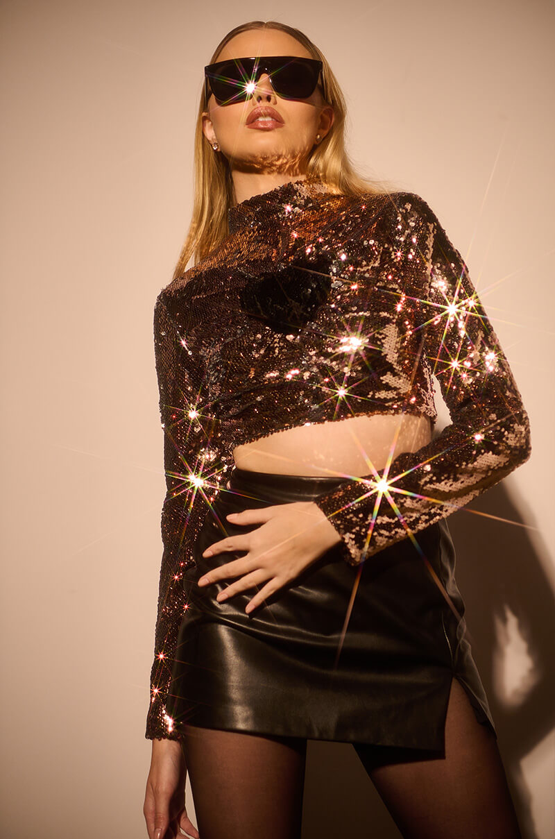 CROSS MY HEART ALL OVER SEQUIN TOP