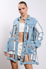 CUT IT OUT DENIM JACKET