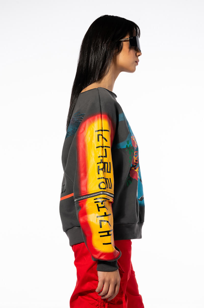 DEEP THOUGHTS OVERSIZED GRAPHIC SWEATSHIRT