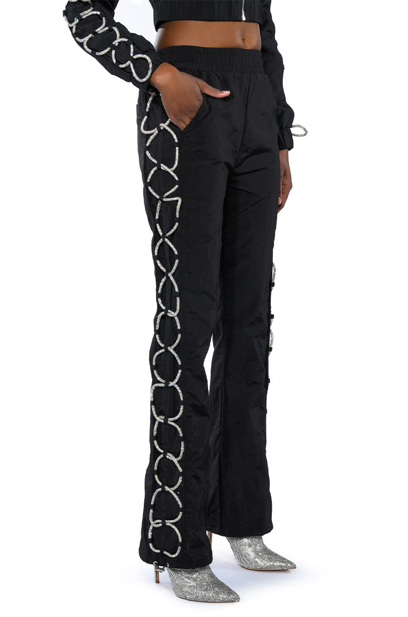 DIAMOND LACE UP TRACK PANT