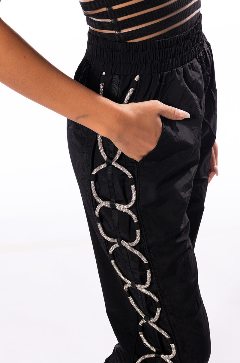 DIAMOND LACE UP TRACK PANT