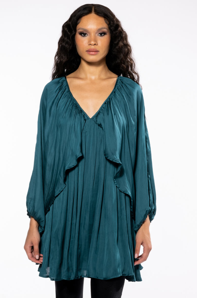 DIANA LONG SLEEVE MINI FLARE DRESS