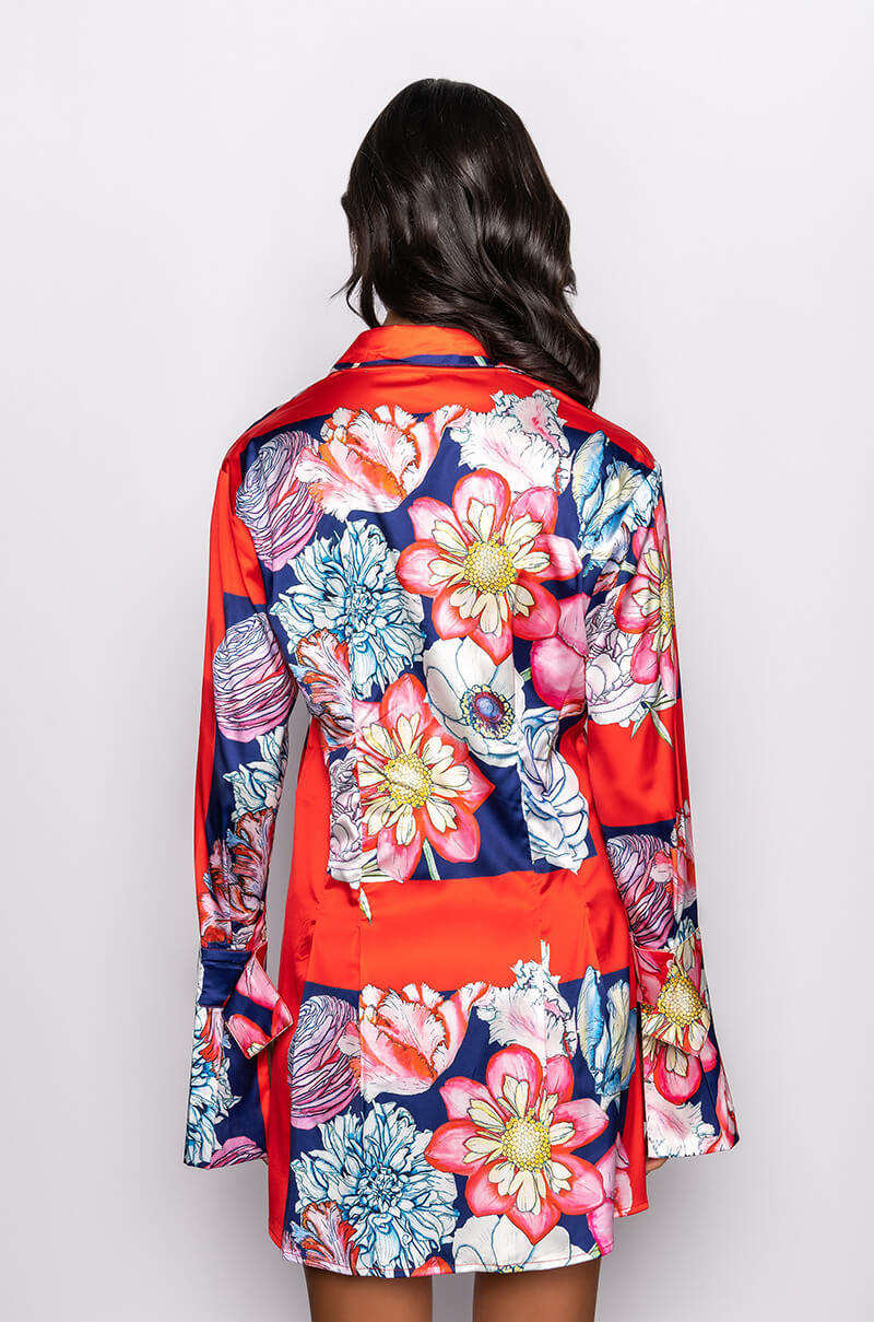 DIVINE BUTTON UP FIT AND FLARE MINI DRESS