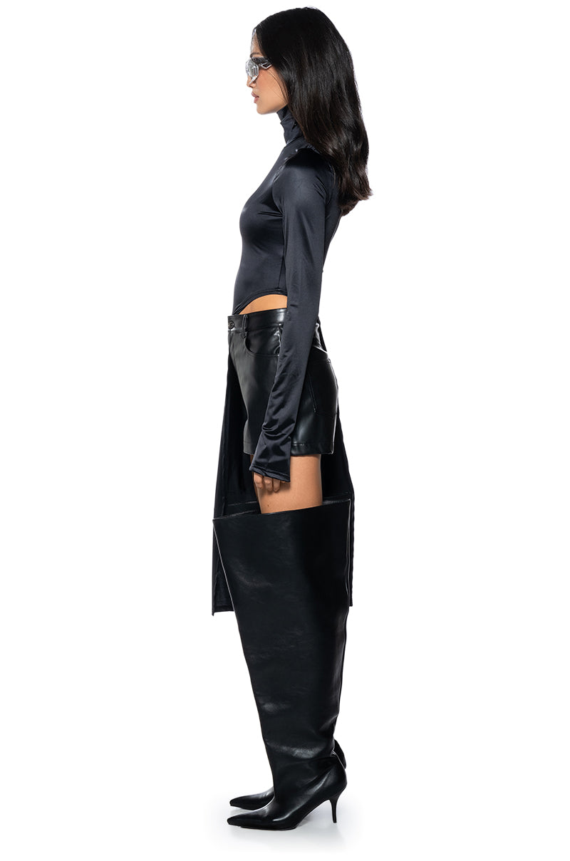 DON'T WASTE MY TIME LONG SLEEVE SATIN FINISH BLOUSE