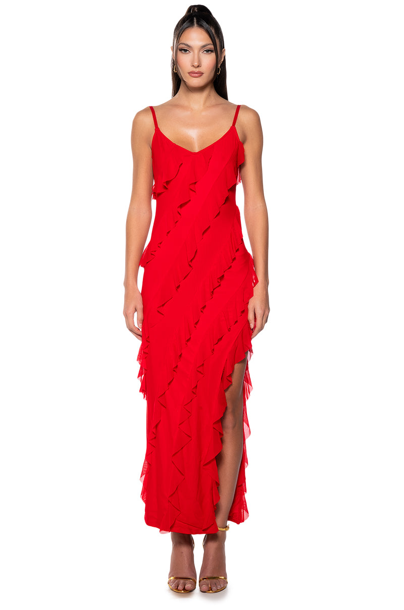 DREAM GIRL RUFFLE MAXI DRESS