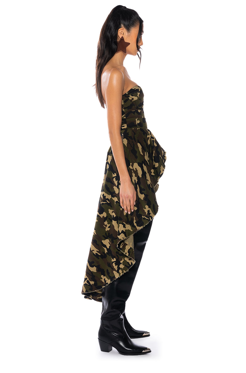 DUSK TIL DAWN CAMO CORSET BLOUSE