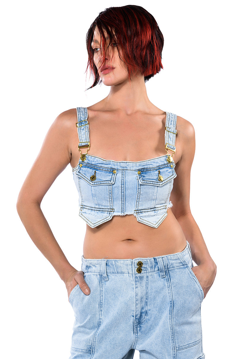 ELIZA DENIM CORSET TOP