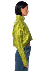 ESME GREEN METALLIC SWEATER