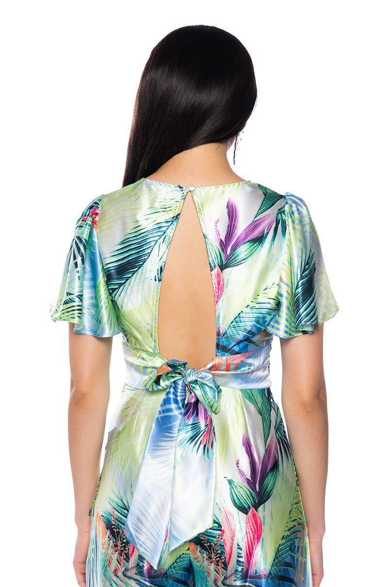 ETTA CROPPED FLOUNCE SLEEVE BLOUSE