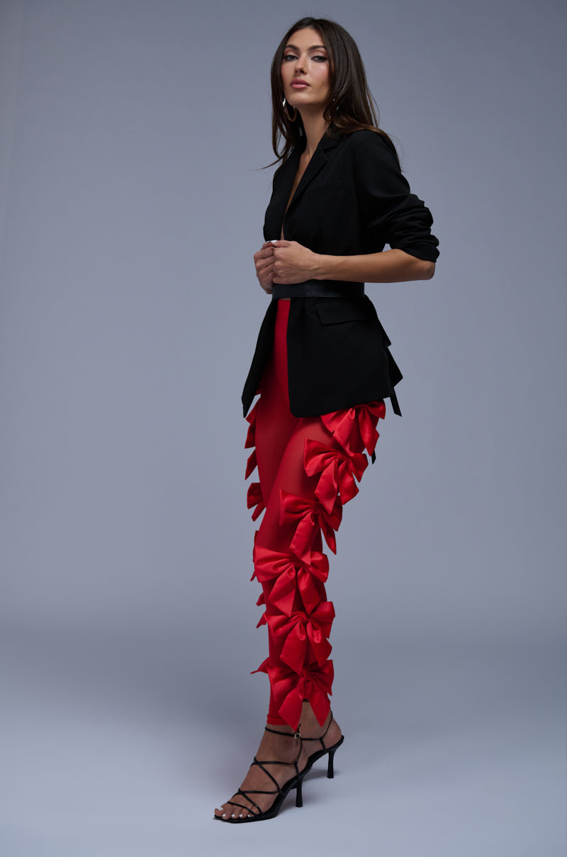 FEELING CUTE BOW LEGGING IN RED