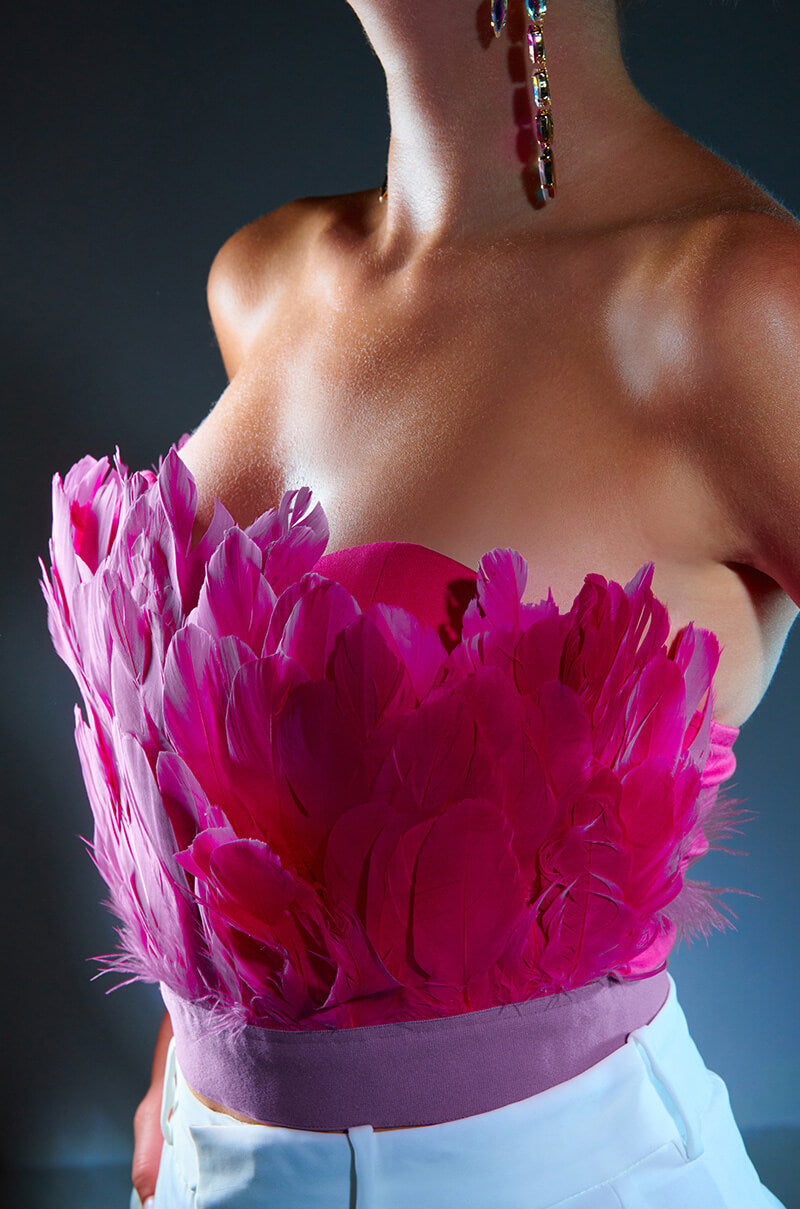 FLY AWAY FEATHER TUBE TOP