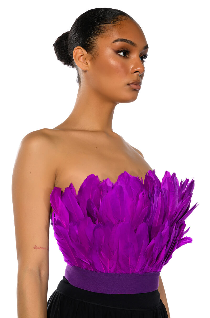 FLY AWAY FEATHER TUBE TOP