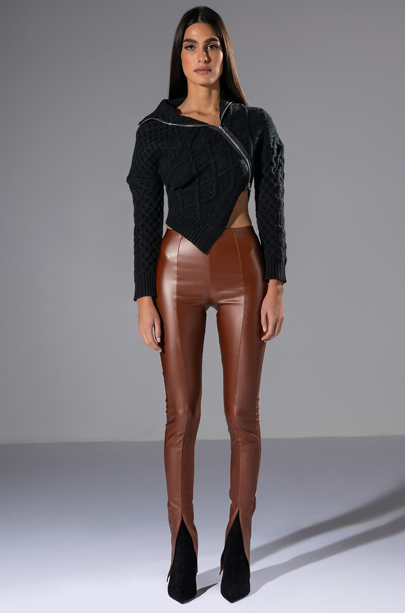FULL OF SECRETS VEGAN LEATHER TROUSER