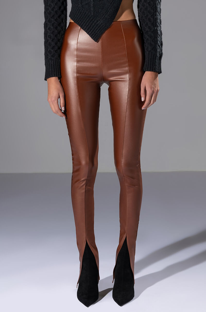 FULL OF SECRETS VEGAN LEATHER TROUSER