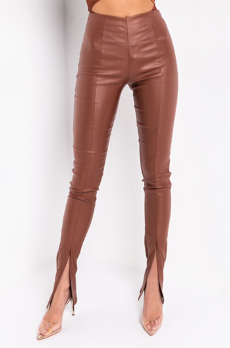 FULL OF SECRETS VEGAN LEATHER TROUSER