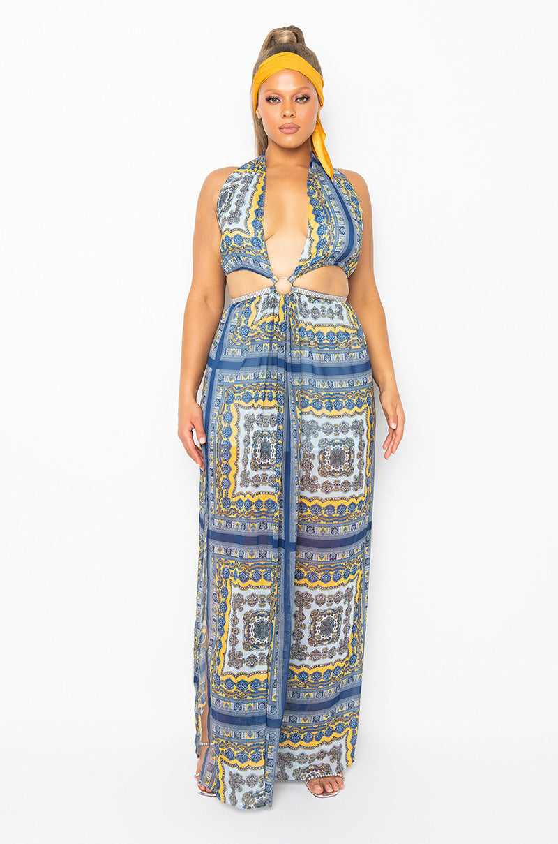 GET IN TO GROOVE PAISLEY MAXI DRESS