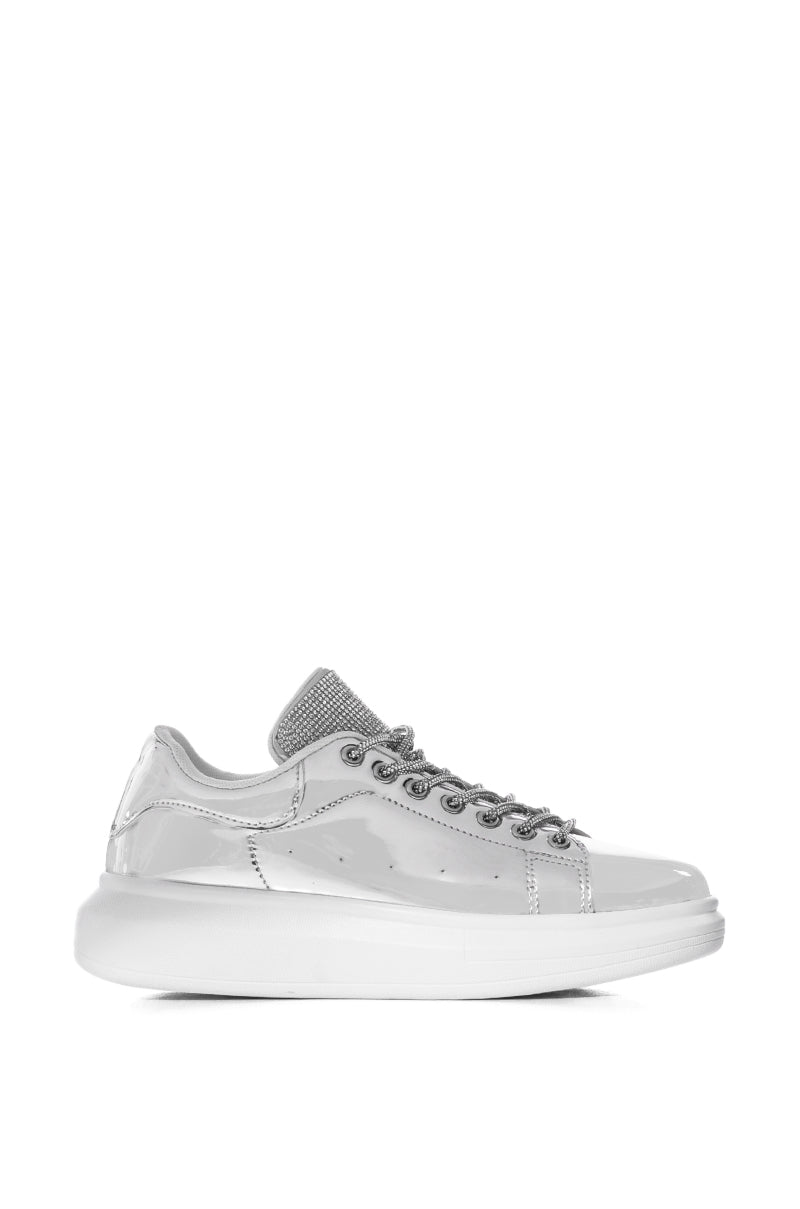 GLEAM TEAM METALLIC SNEAKER IN SILVER