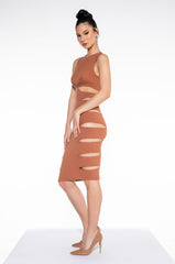 GOOD INTENTIONS MIDI DRESS WITH WAIST CUTOUTS