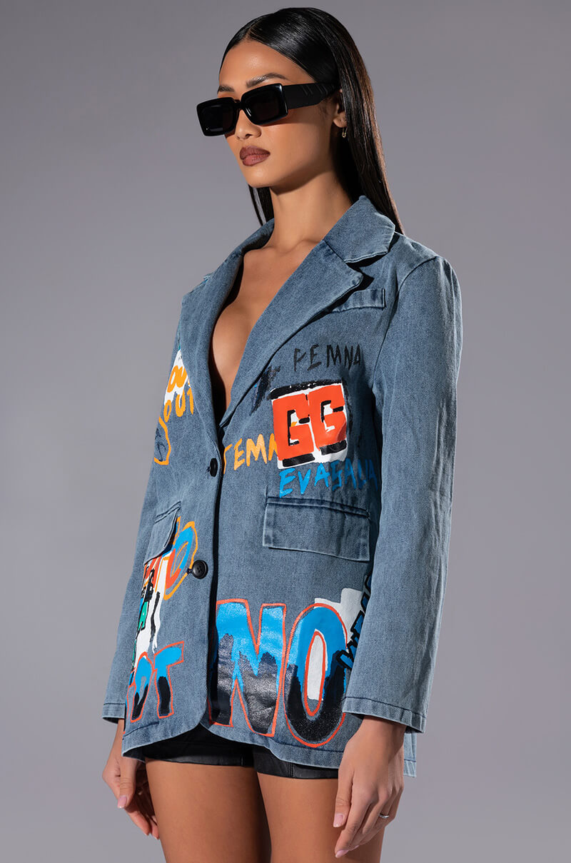 GROWN UP GRAFFITI DETAIL BLAZER
