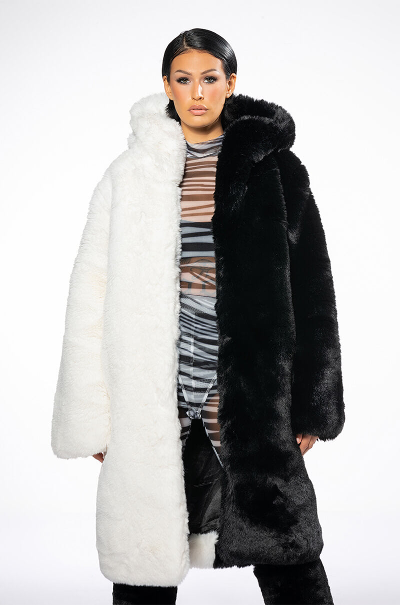 HALF HALF BDUBS FAUX FUR COAT
