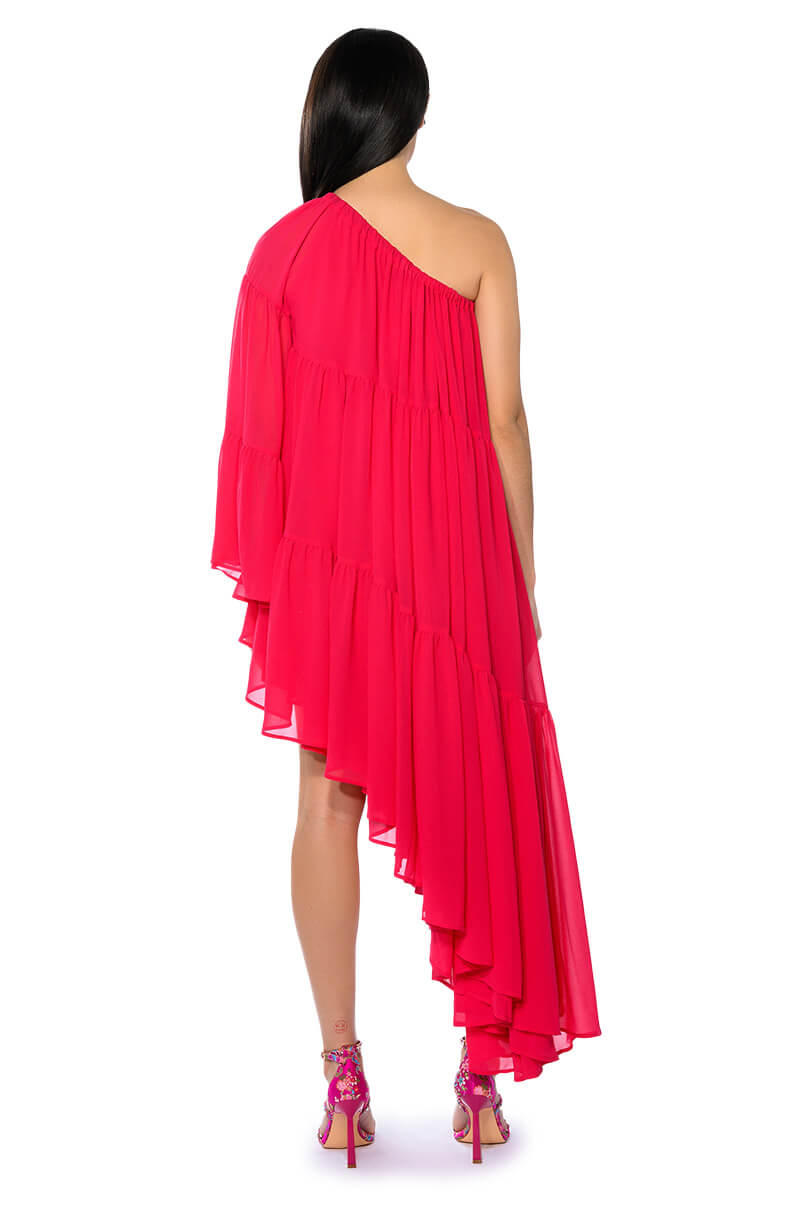 HARLOW ONE SHOULDER ASYMMETRICAL MAXI DRESS
