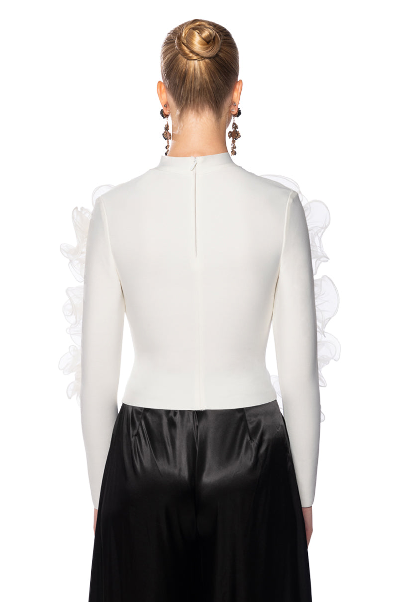 HARLOW RUFFLED SLEEVE BANDAGE TOP