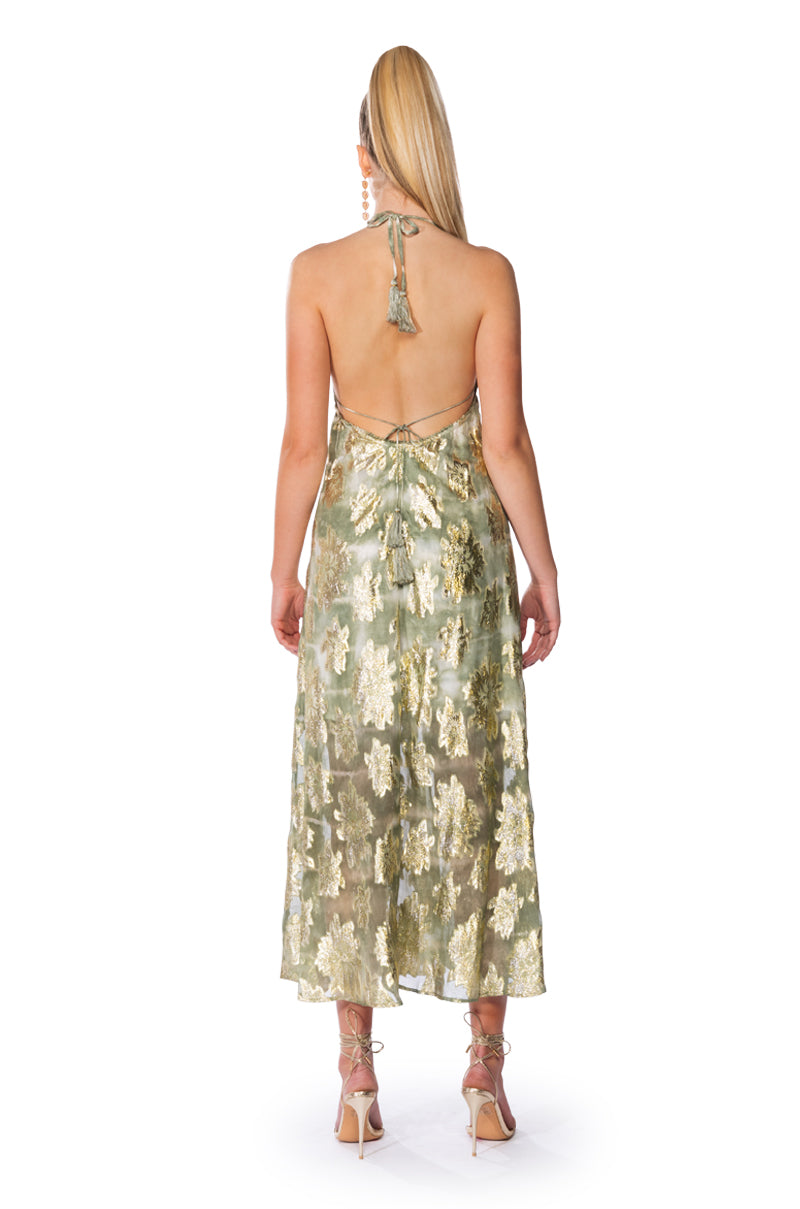 HIT THE SEA HALTER MAXI DRESS