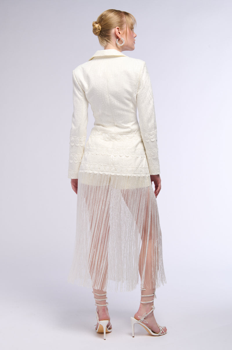 HOPELESS ROMANTIC FRINGE BLAZER DRESS