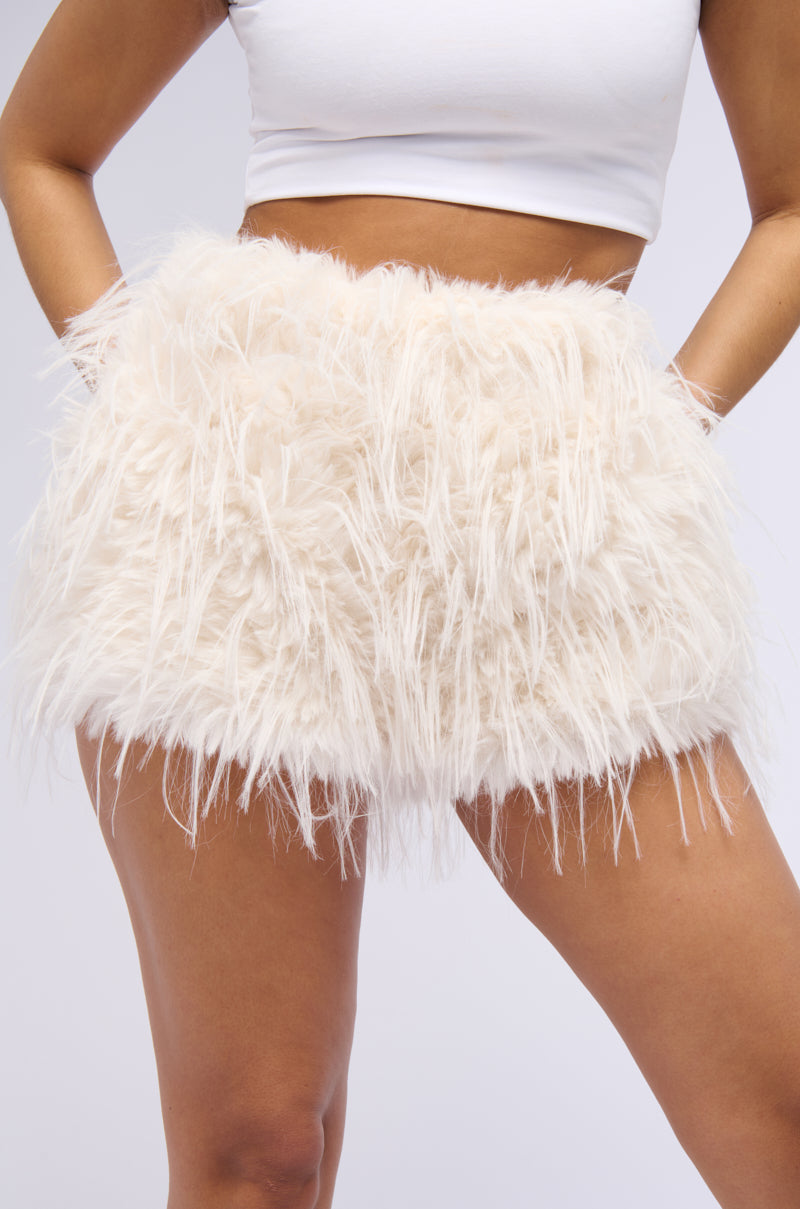 HOT GIRL FURRY MINI SHORT