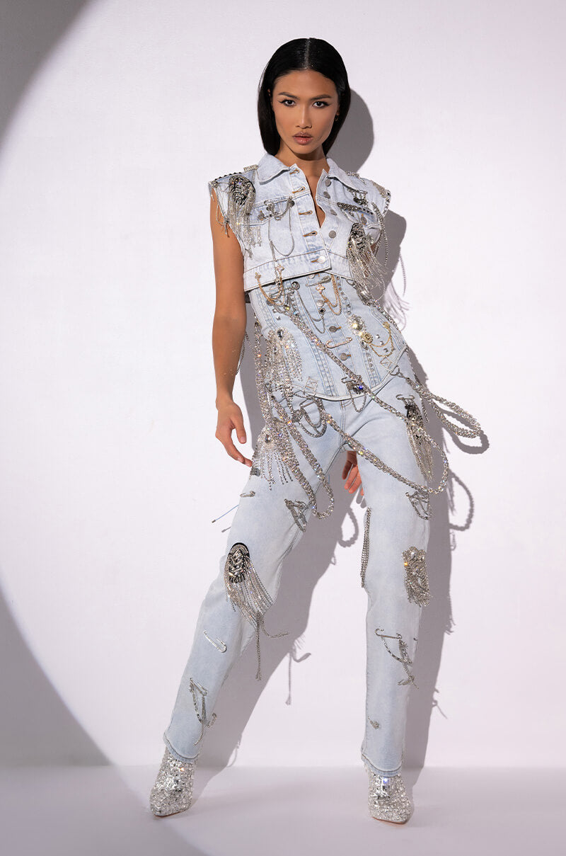 HOUDINI EMBELLISHED DENIM VEST